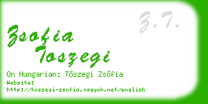 zsofia toszegi business card